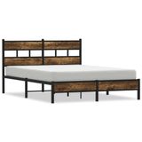 vidaXL Bedframe met hoofdbord zonder matras Sonoma eiken 140x190 cm