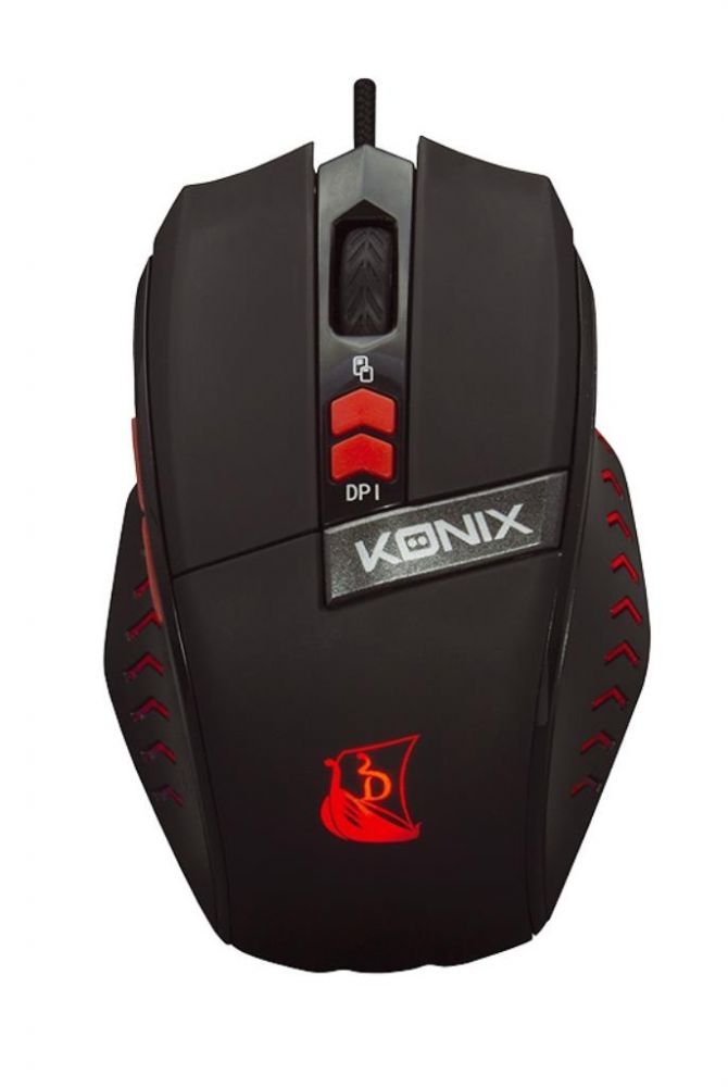 Konix Muis 61881180541 Rood, Zwart