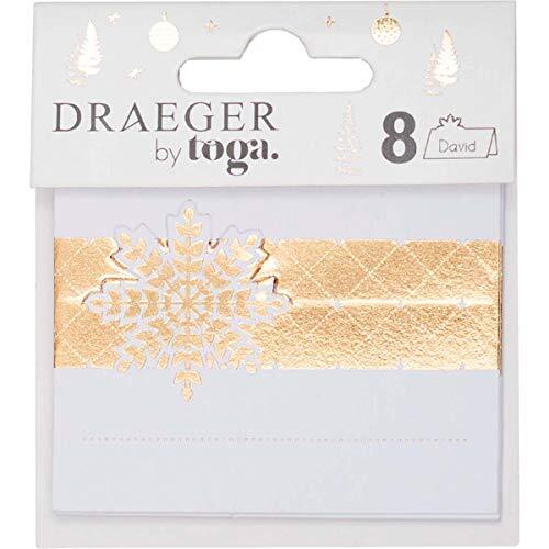 Toga Plaatskaarten, wit en goud, 7 x 6,5 cm, 5-delige set