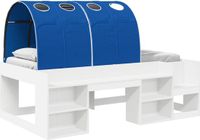 vidaXL Jeugdbed Frame Hoog met Opbergruimte 3 st Wit en Blauw