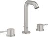 Grohe Essence - Wastafelkraan met afvoerplug, 3-gats installatie, supersteel