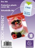 Exacompta 10x Pak van 10 beschermhoezen - enkel - PVC 20/100ste - A6 - Transparant
