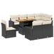 vidaXL 9-delige loungeset met kussens, polyrotan, zwart