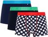 Happy Socks - 3-Pack Navy Big Dot Short Boxers - Heren - Ondergoed