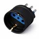 Schuko P30 Adapter met Italiaanse stekker 16 A 2P+T en Italiaanse stekker 10 A | compacte elektrische adapter (zwart)