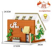 MOC Café-bouwset - Model 10209 - 3118 onderdelen - Café inversé - Architecture urbaine modulaire - Avec éclairage - Petites briques de construction - Cadeau pour adultes