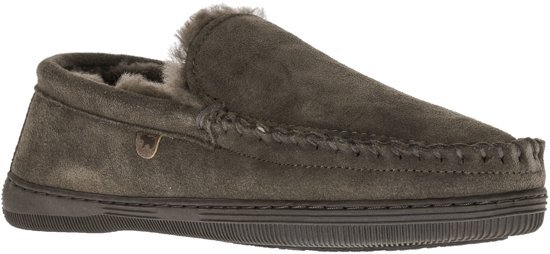 Warmbat - Grizzly - Gesloten pantoffel - Heren - Maat 44 - Taupe - 88 -Suede Pebble