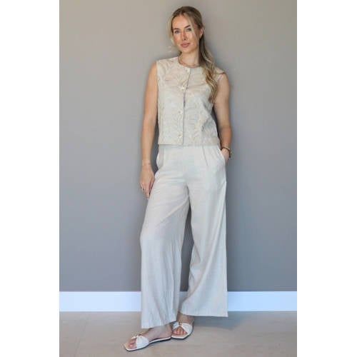Elvira Collections Broek met linnen - beige