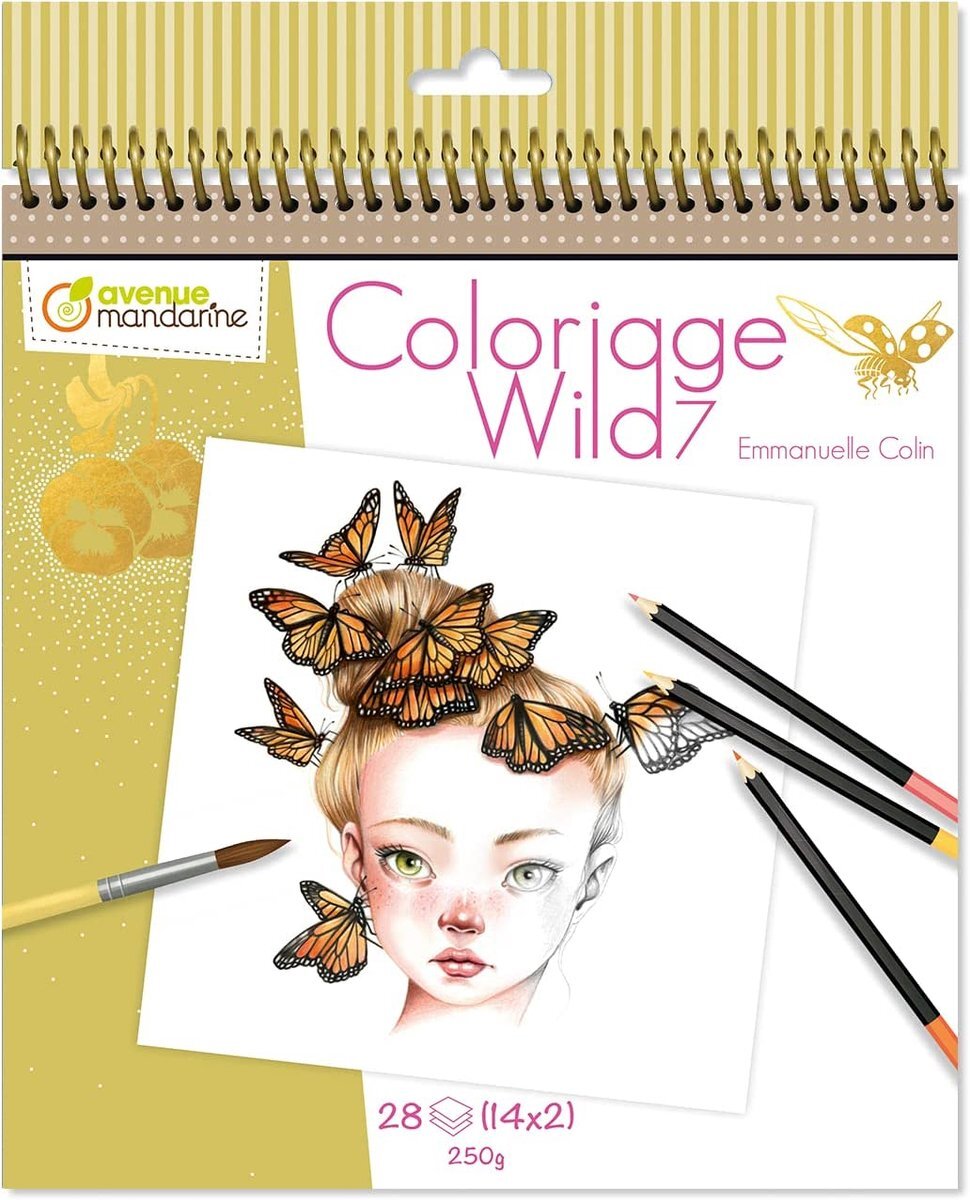 Avenue Mandarine Coloriage Wild Colouring Book deel 7 by Emmanuelle Colin spiraal gebonden - kleurboek voor volwassenen
