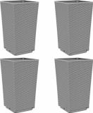 vidaXL Plantenbakken 4 st 32,5x32,5x57 cm polypropeen lichtgrijs