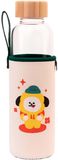Bt21 Drinkfles Chimmy 500 Ml Glas Transparant/beige
