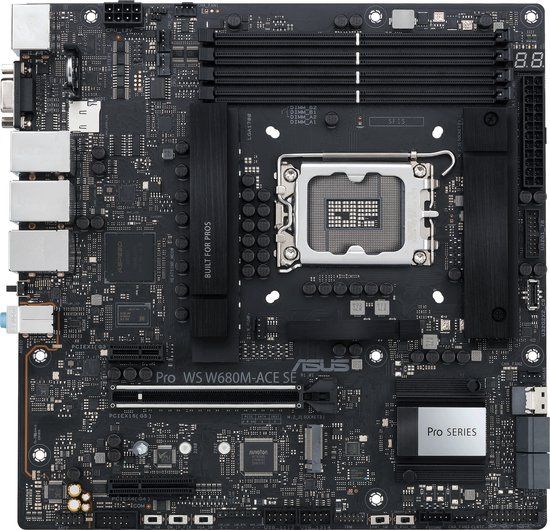 ASUS PRO WS W680M-ACE SE - Micro-ATX - Intel W680 - LGA 1700 - 192GB Max Memory - 4x USB 3.0 - 3x Ethernet - 2x M.2