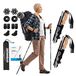 Overmont Wandelstokken Carbon Ultralichte opvouwbare verstelbare wandelstokken van 105-125 cm, schokabsorberende Nordic Walking-stokken, 1 paar met accessoires voor elk terrein