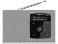 TechniSat DIGITRADIO 2 Draagbare DAB+/FM-radio met batterij, wit/wit | Met Bluetooth audio streaming, alarmfunctie, OLED-display, hoofdtelefoonaansluiting, luidspreker 1 W RMS