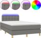 vidaXL Boxspringbed met matras en LED-verlichting, donkergrijs, 120x200 cm, gestoffeerd