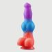 Dildo en silicone phosphorescent avec ventouse - Multicolore