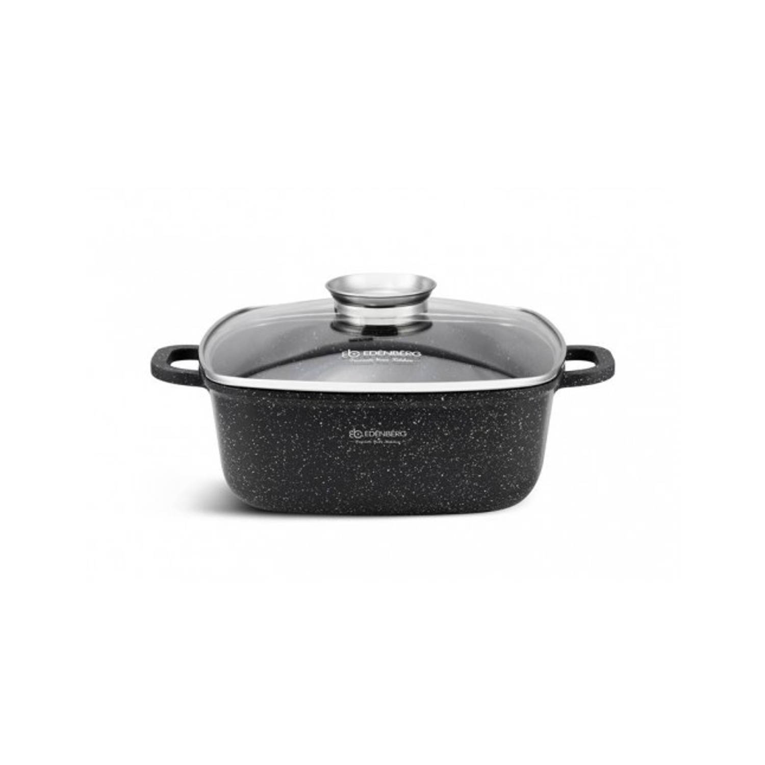 Edenberg Edënbërg Stonetec Line - Luxe Aluminium Kookpan/Braadpan met Deksel - 2,8 liter