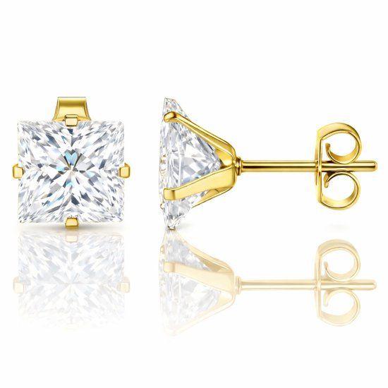 LGT JWLS LGT Jewels Stud oorbellen Gold Edition transparent 6mm