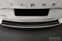Zwart Skoda Zwart RVS Achterbumperprotector passend voor Karoq Facelift 2022- Sportline Facelift 2022- 'Ribs'