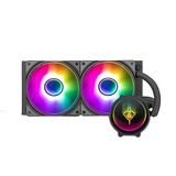 Yeyian PC Gaming Series CPU-vloeistofkoelsysteem voor stille desktopcomputers | 2 x 240 mm RGB-ventilatoren | 2000 tpm | (Nieuw 2023)