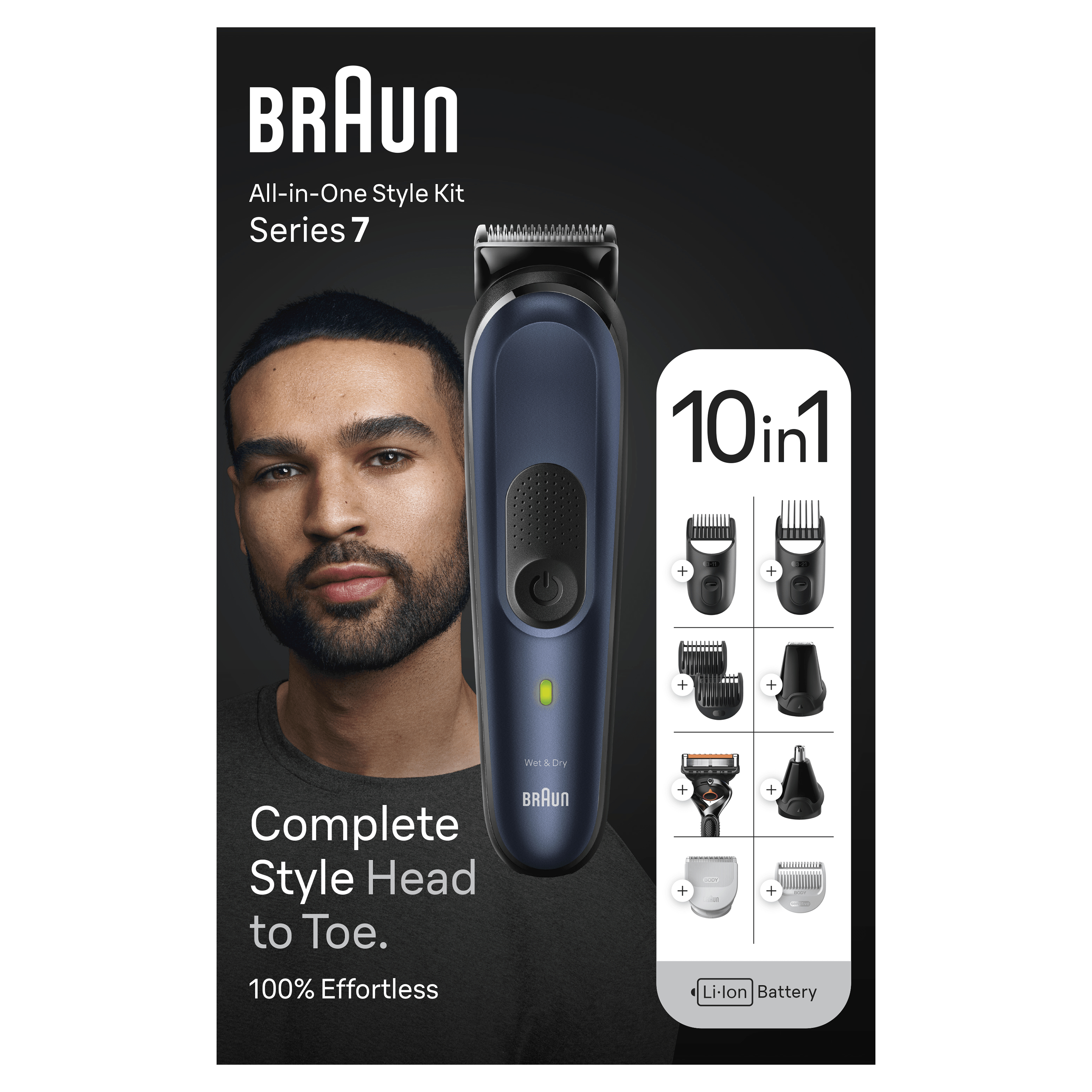 Braun Braun All-In-One Style Kit Series 7 MGK7421, 10-in-1 Set Voor Baard, Hoofdhaar, Manscaping en Meer