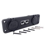 Offgridtec 90A Dual SB50 Anderson Flush-Mount-frame + 2 USB-oplaadpoorten + 12V sigarettenaanstekerstopcontact, IP65 waterbestendig, hoogwaardig kunststof, 12V-24V DC Anderson-montage voor