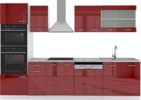 Vicco R-Line Complete keukeneenheid – 300 cm met hoge kast, zonder werkblad Rood hoogglans/wit