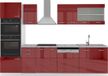 Vicco R-Line Complete keukeneenheid – 300 cm met hoge kast, zonder werkblad Rood hoogglans/wit