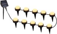 LUMISKY SOLIRAY 10-delige set mini-zonnespotjes, 12M, Noir, IP44, 0.1W, 2700K, 8 uur brandtijd