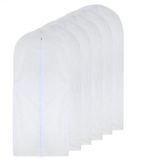 HomeClean Kledingzak Transparant 60cm x 140cm Lange kledingzakken met motbescherming Wit Ademend Volledige ritssluiting Stofhoes voor kledingopslag Garderobe Pak van 6