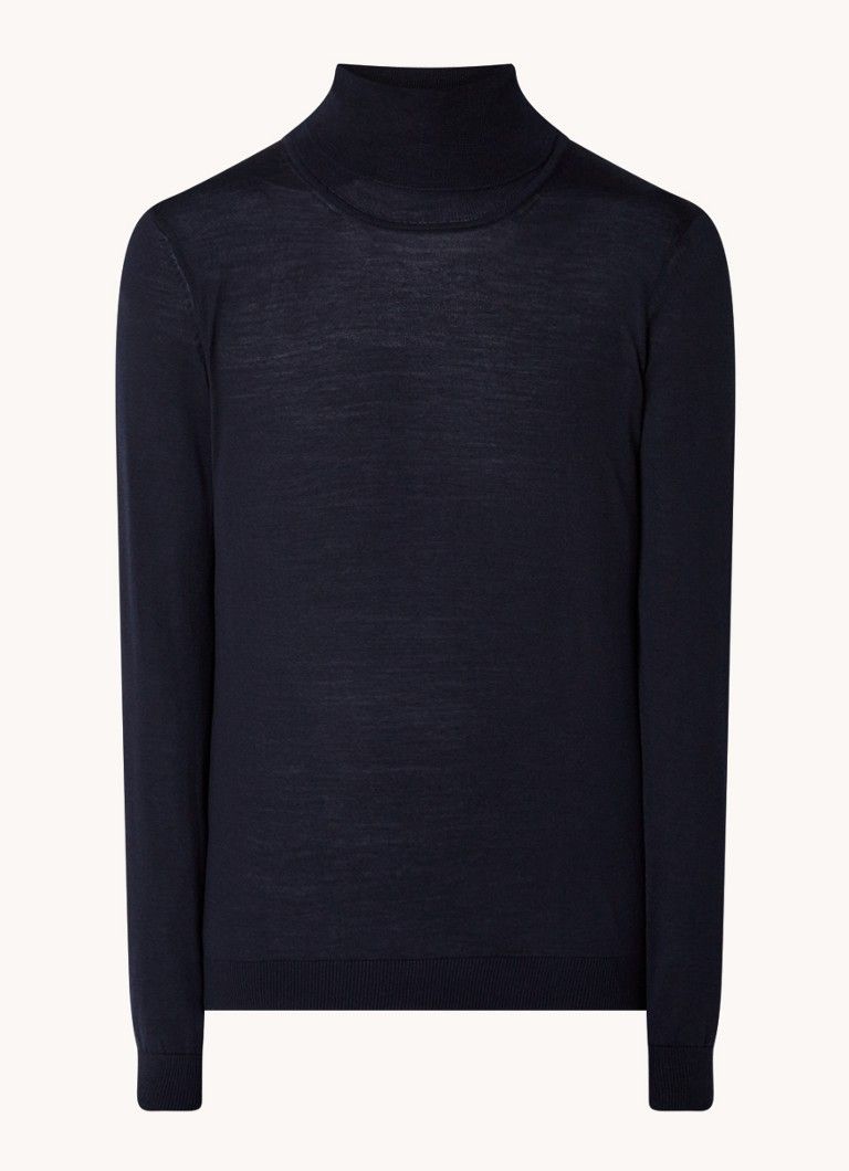 HUGO BOSS Musso-P Fine Knit Turtleneck Sweater in Virgin Wool