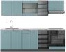 Vicco R-Line Complete keukeneenheid – 240 cm, WB Marmer Blauw-grijs/antraciet