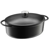 WMF Ovaal Zwarte Braadpan - Roestvrijstaal - Met Deksel - 385mm