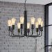 Lamkur Kroonluchter Malou, 10-lamps, zwart