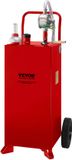 VEVOR 30 Gallon Brandstofwagen, Brandstofopslag met 2 Wielen Handmatige Overdrachtpomp, Benzine-dieselbrandstofcontainer voor Auto's, Grasmaaiers, ATV's, Boten, Meer, Rood