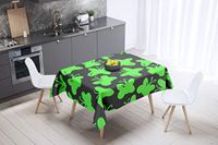 Bonamaison Tafelkleed, Anti-Mold, Sneldrogend, Waterdicht, 100% Polyester Tafellaken, Neon groene rook, 140 x 140 Cm