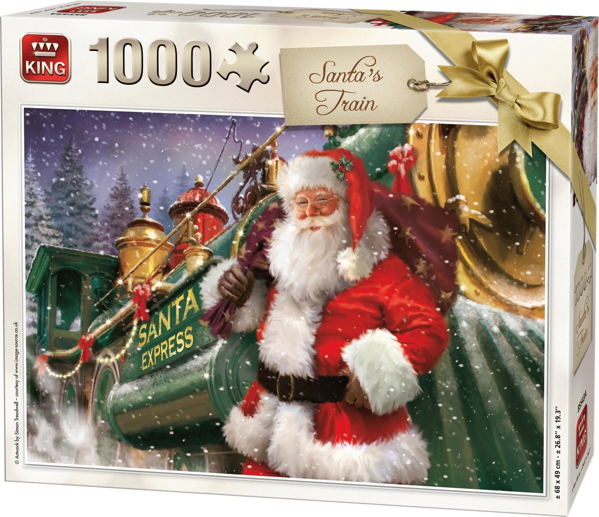 King International Puzzel 1000 Stukjes 68 x 49 cm Kerstpuzzel Kerstman Legpuzzel Kerst