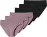 SCHIESSER Slip Set van 6 - Zwart/Paars - Effen - Katoen/Elastaan - Dames - Maat S