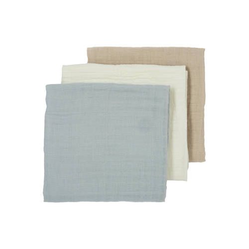 Meyco hydrofiele luiers - set van 3 - Offwhite/Light Grey/Sand - 70x70cm