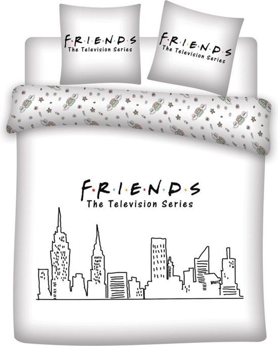 Friends Dekbedovertrek Skyline - Tweepersoons - 240 x 220 cm - Blauw