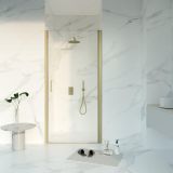 Fortifura Galeria Douchedeur - 60x200 - profiel veiligheidsglas - antikalk - PVD - geborsteld messing (goud)