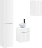 vidaXL Badkamermeubel Set Wit Bewerkt Hout 33 x 34,5 x 160 cm