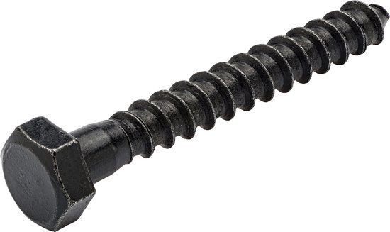 Blackline Houtdraadbouten – Zwart Staal DIN 571 – 8.0 x 30mm / 25 stuks