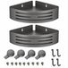 Jooier Étagère de douche d'angle avec ventouse, lot de 2, aluminium sans perçage, avec crochets, gris anthracite