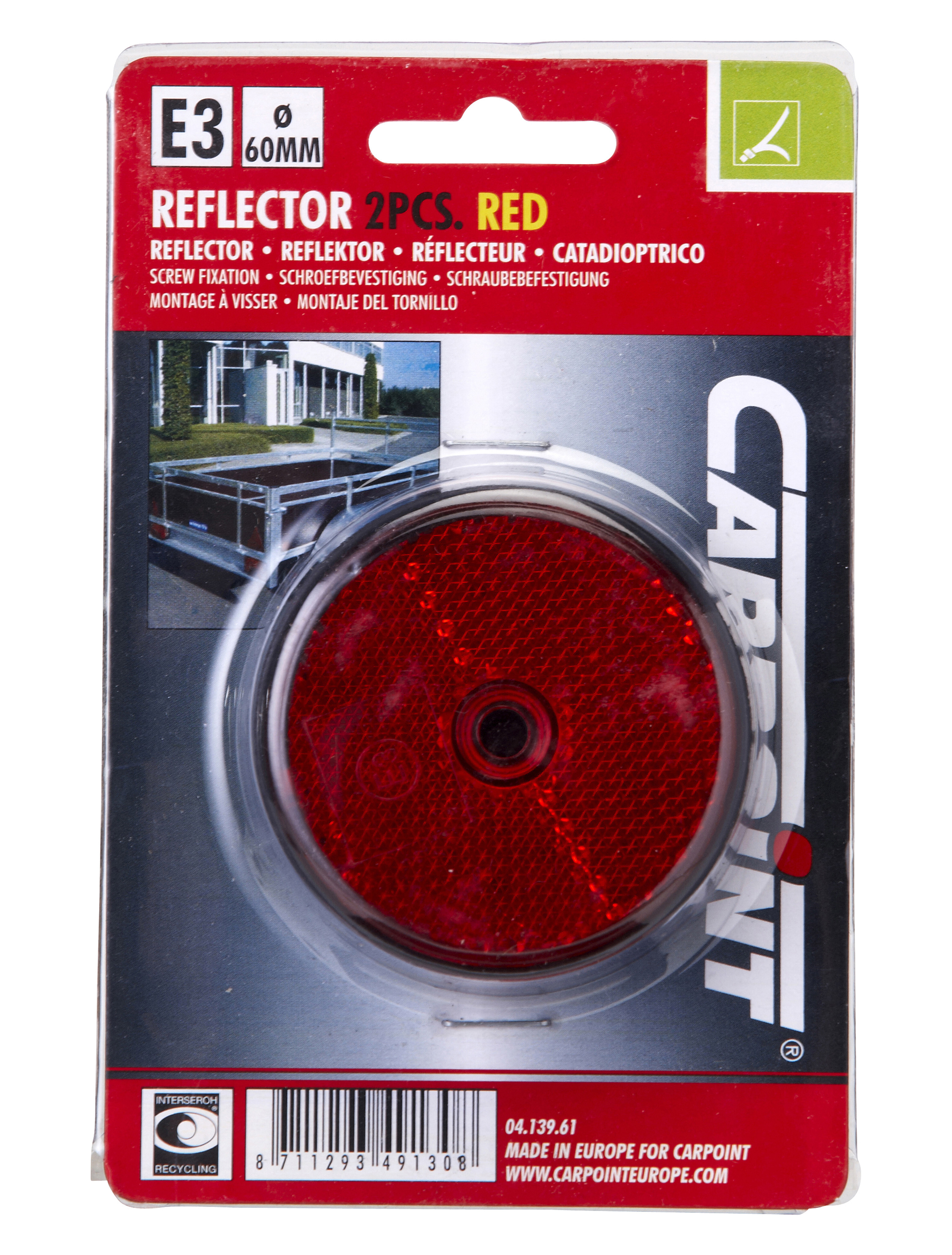 - Reflectorset rood 70mm 2 delig