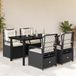 Prolenta Maison Exclusive - 5-delige tuinset met kussens, zwart, van polyrotan