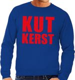 Bellatio Decorations Foute kersttrui - sweater - Kut kerst - blauw - voor heren - L