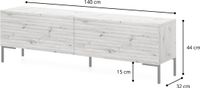 Selsey Lammelo RTV-kast 140 cm Grijsbeige met gouden poten