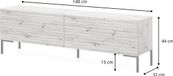 Selsey Lammelo RTV-kast 140 cm Grijsbeige met gouden poten
