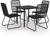 vidaXL 5-delige Tuinset Poly Rattan en Glas